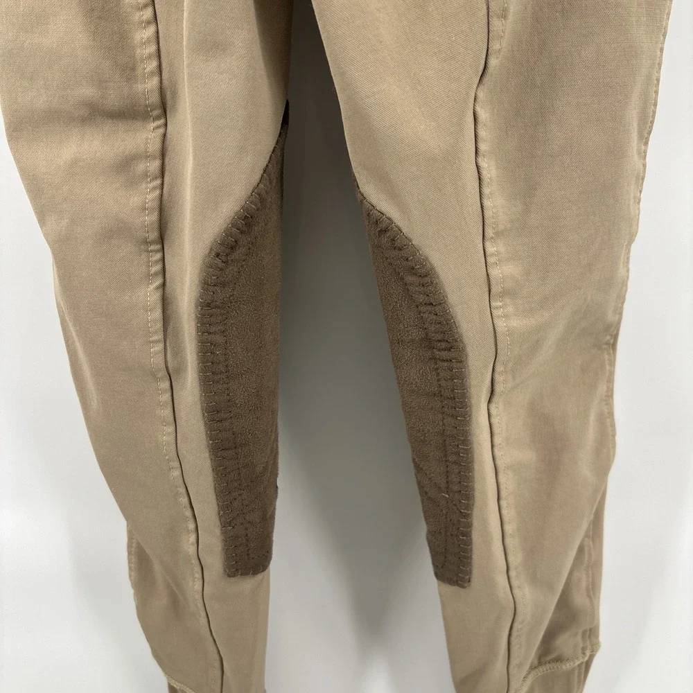 Equine Couture Equestrian Breeches‎ Youth Size 8 Khaki Coolmax Champion Patches